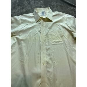 BROOKS BROTHERS 1818 Slim Fit Button Down Long Sleeve Men Size 16.5‎ x 33 yellow